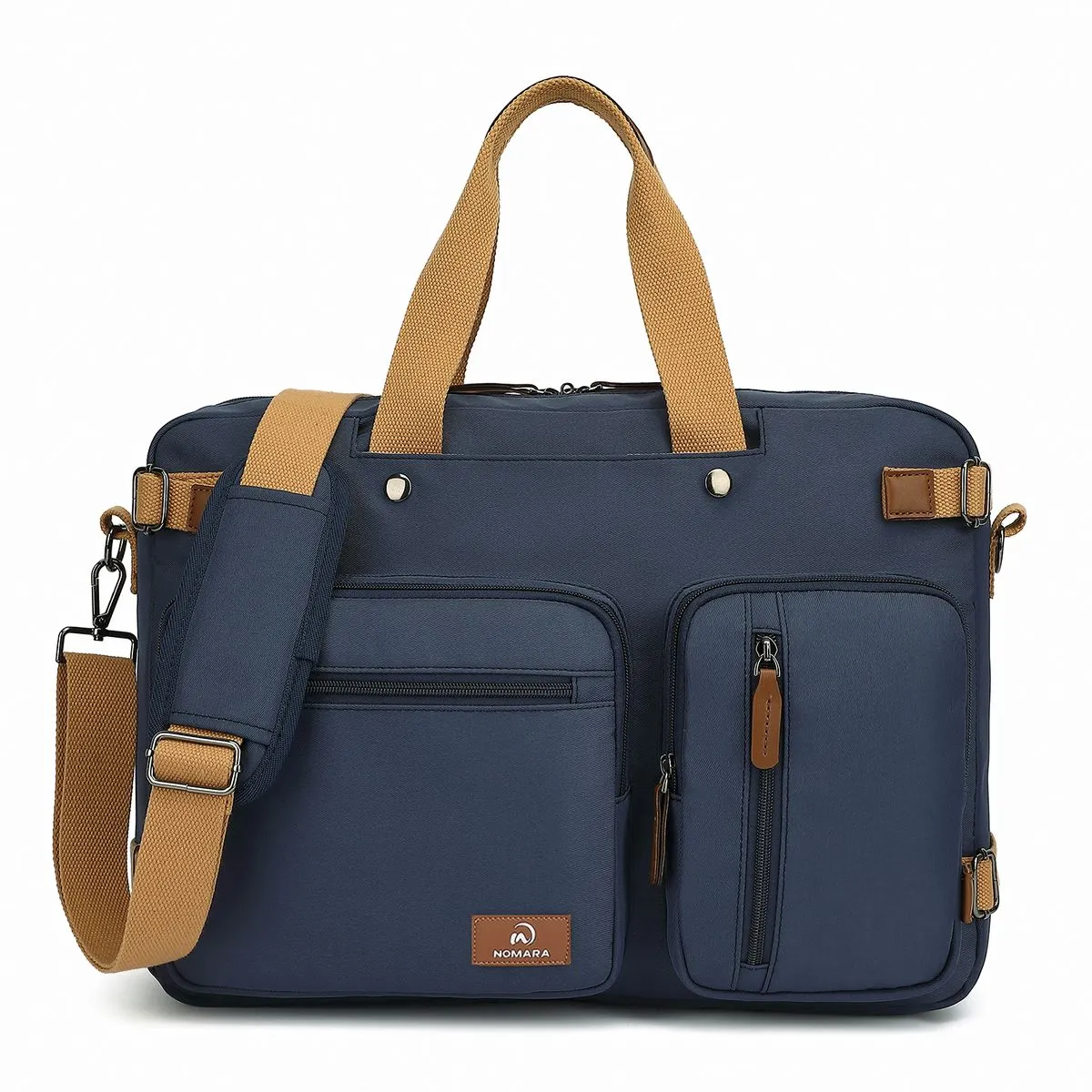 15.6 Inch Multifunctional Laptop Shoulder Bag with Straps & Luggage Belts - Blue