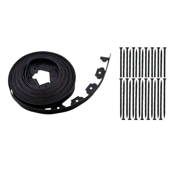Landscape Edging Kit With Secure Stake - Black