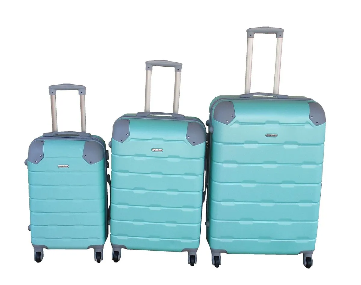 Begin Again ABS Hard Shell Spinner Wheels & Lock Luggage Set - 3-Piece - Green