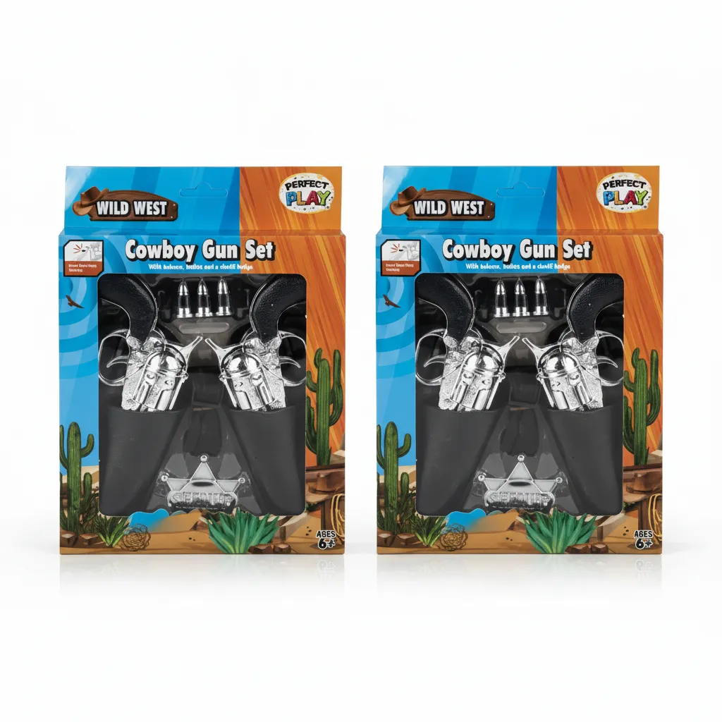 Perfect Play 7 Piece Wild West Toy Playset with Holster - 2 Pack