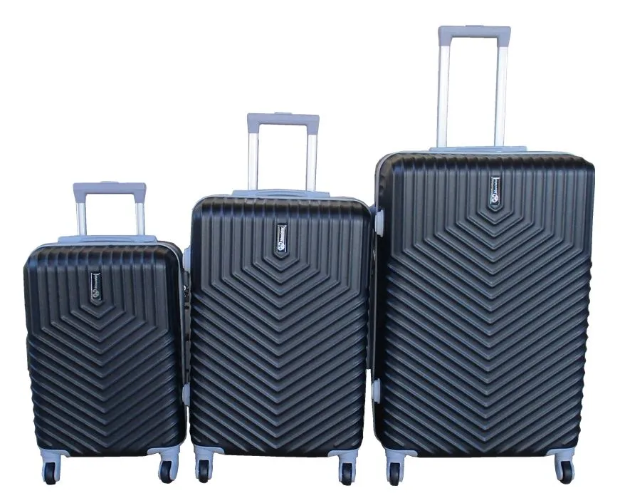 3-Piece Travel Luggage Suitcase Bag Set-Stylish, And Convenient - Black