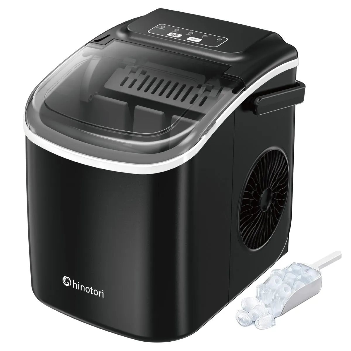 Countertop Ice Maker 12kg/24Hr Ice Maker Machine 6 Mins 9 Cubes with Handle