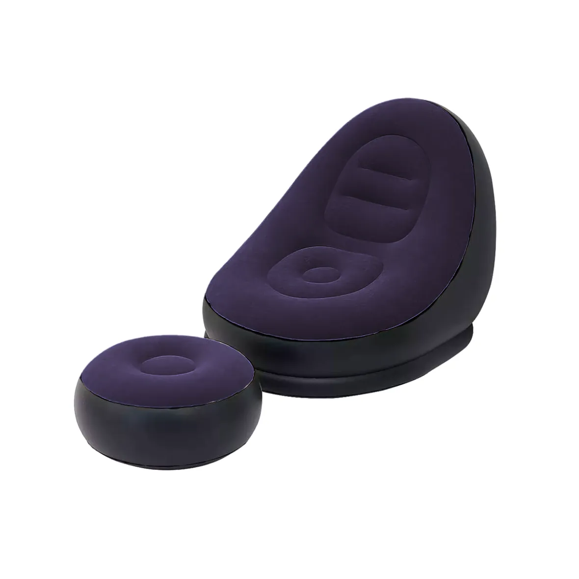 Portable folding Inflatable sofa Lazy BeanBag Sofas Chair Lounger - Black