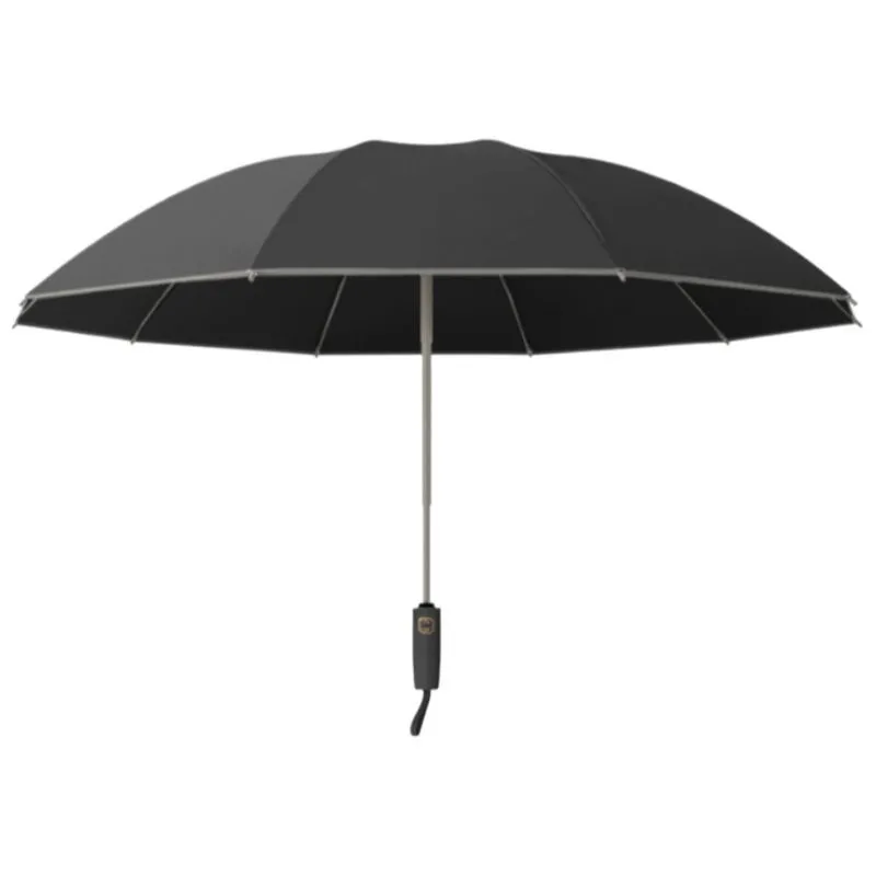 10 Ribs 3-Fold Reverse Automatic Umbrella,Automatic Folding Umbrella,Black