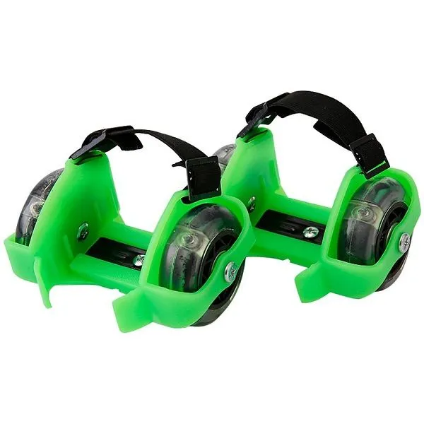 Flash Wheels Heel Roller Adjustable Simply Roller Skating Shoes-Green