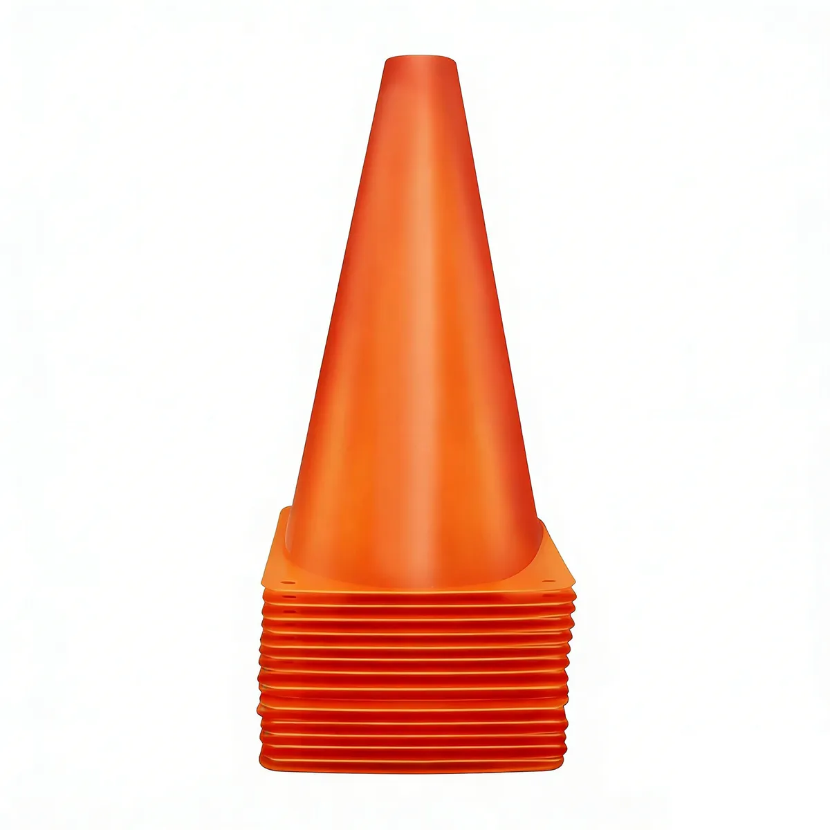 Training Cones 15 Pack, 9" Plastic Markers for Soccer Football Drills