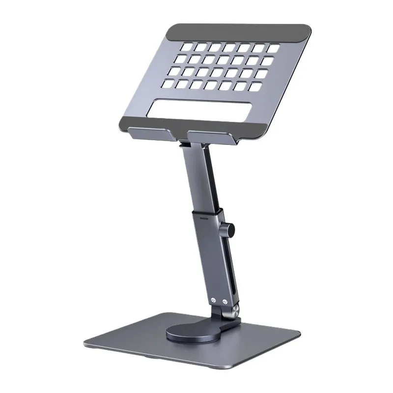 Foldable Aluminum Tablet Stand with 360 Rotation - Grey