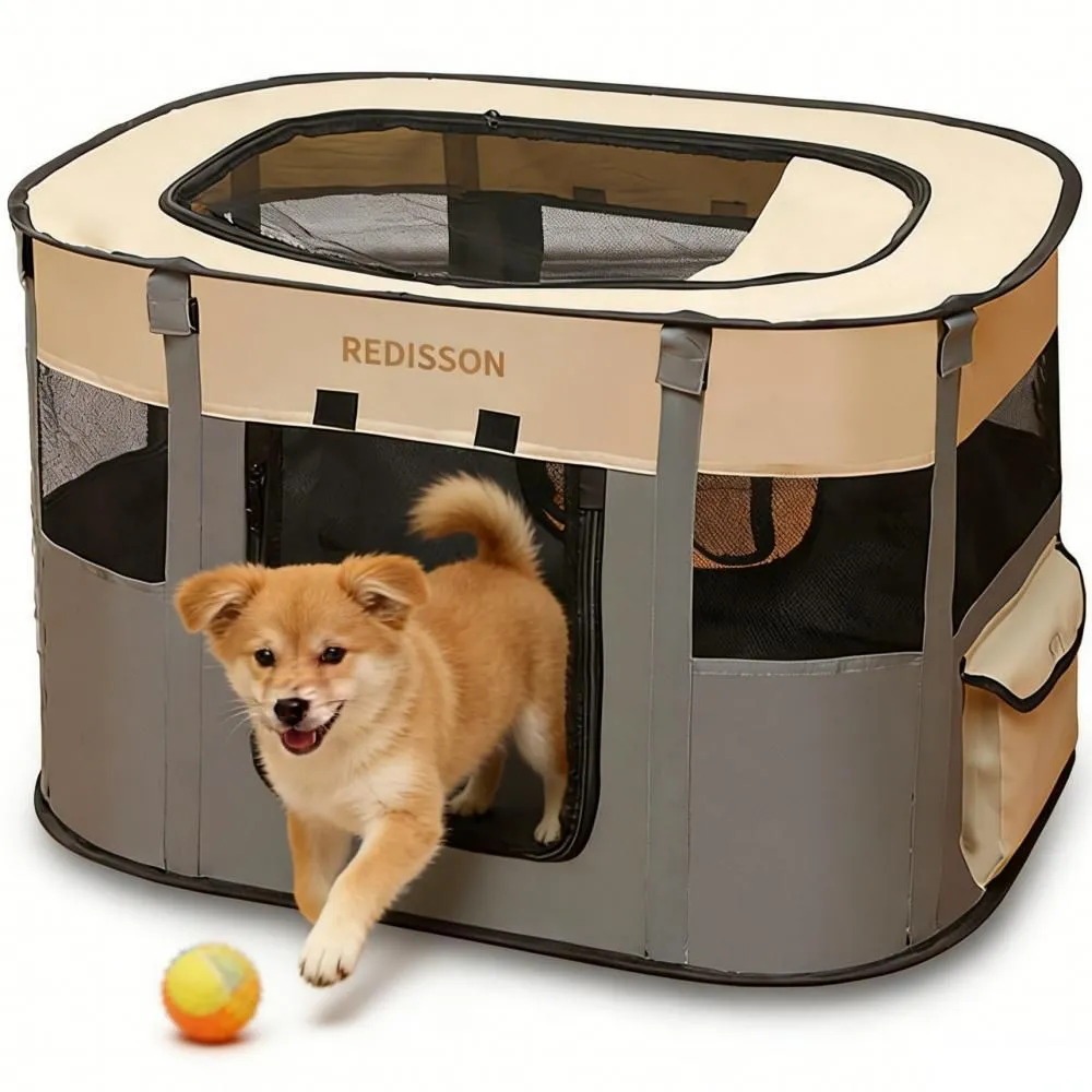 Redisson Portable Foldable Pet Playpen, Indoors/Outdoors Pet Tent Fence