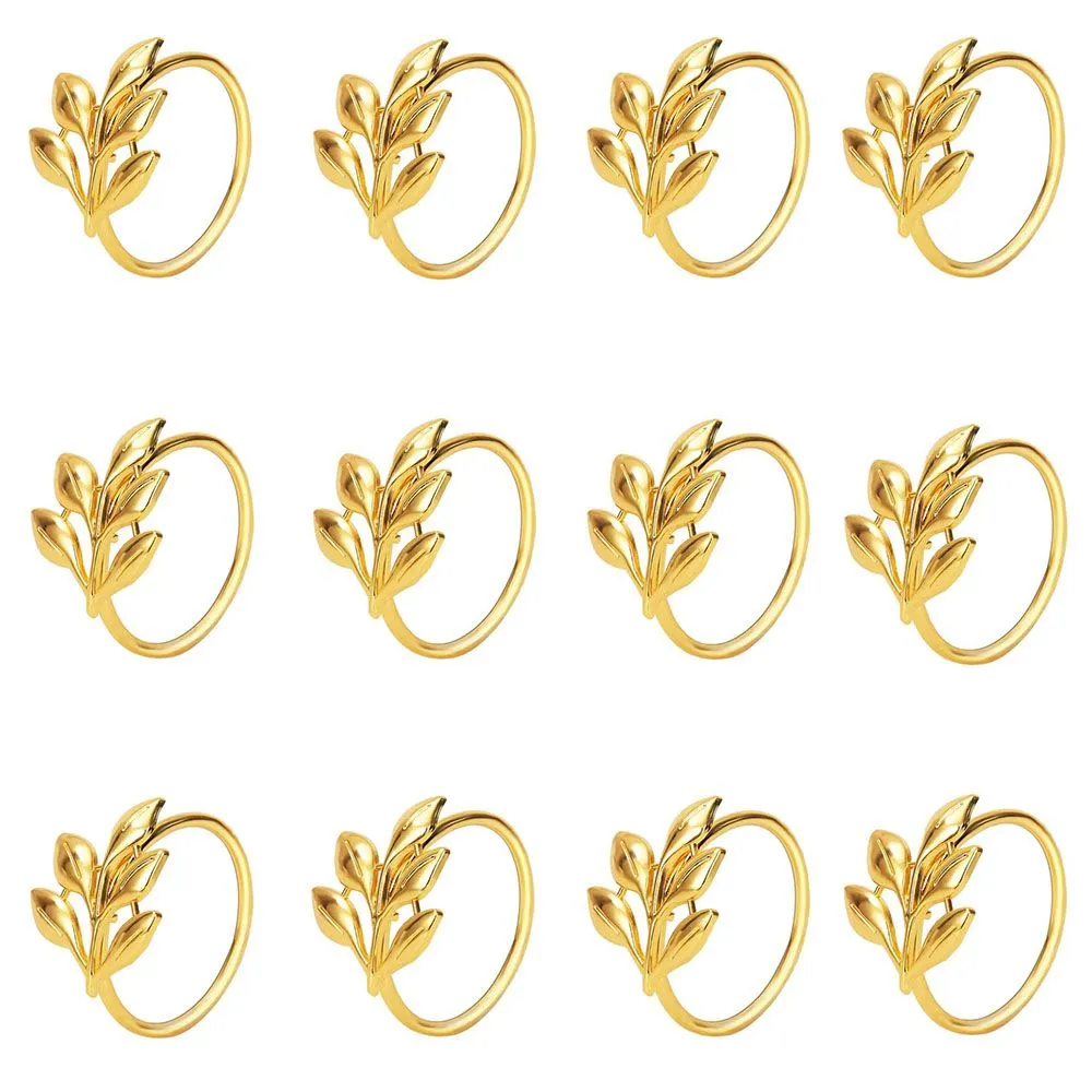 Leaf Napkin Rings Table - Set Of 12