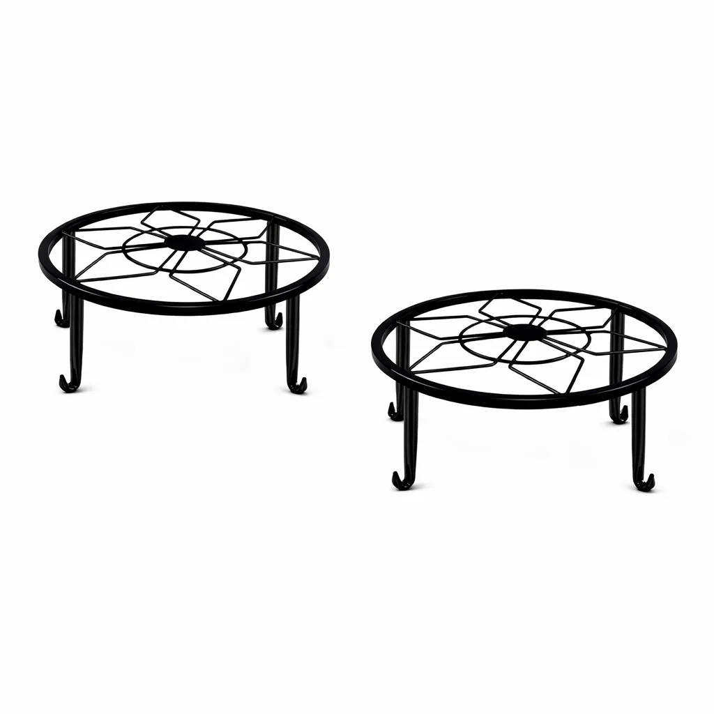 2 Pack 9" Metal Plant Stand, Indoor Outdoor Flower Pot Holder