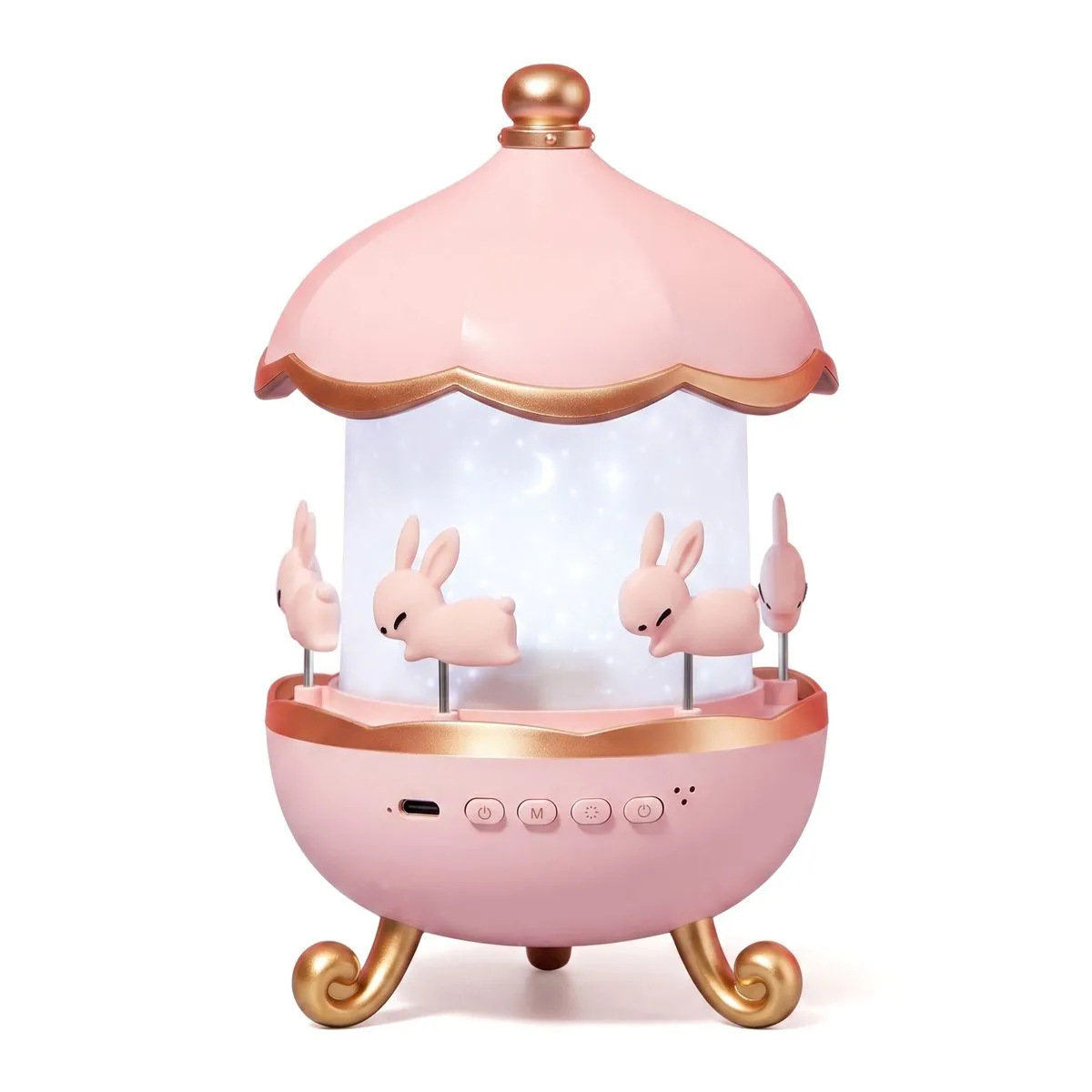 Rabbit Carousel Night Light, Music Lullaby, Kids Sleep Companion