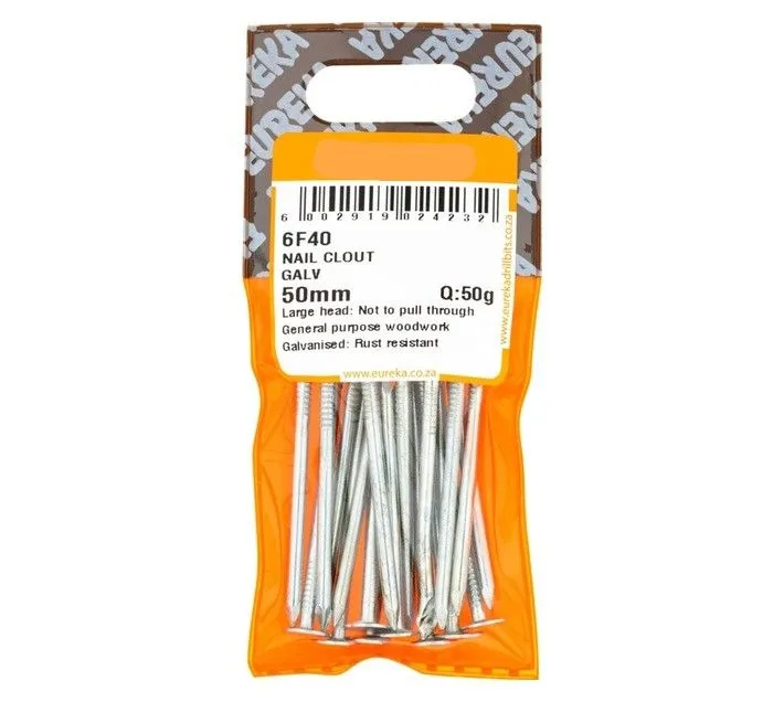 6F40 Galvanised Clout Nails 50 x 2.5 mm