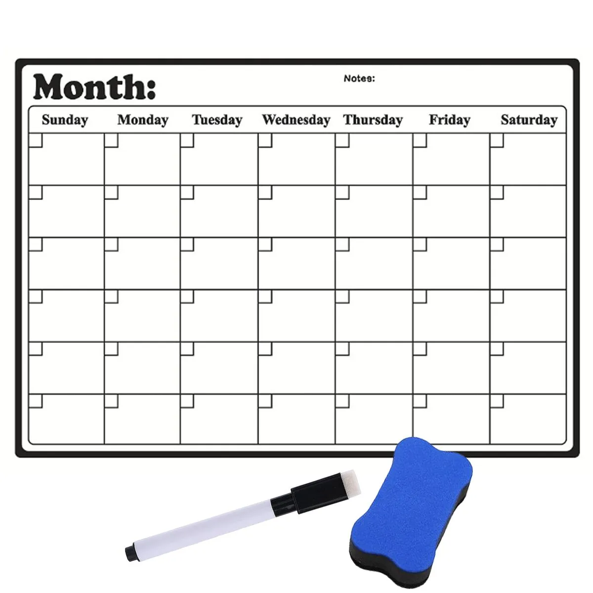 Magnetic Fridge Calendar Whiteboard Monthly Planner Dry Erase