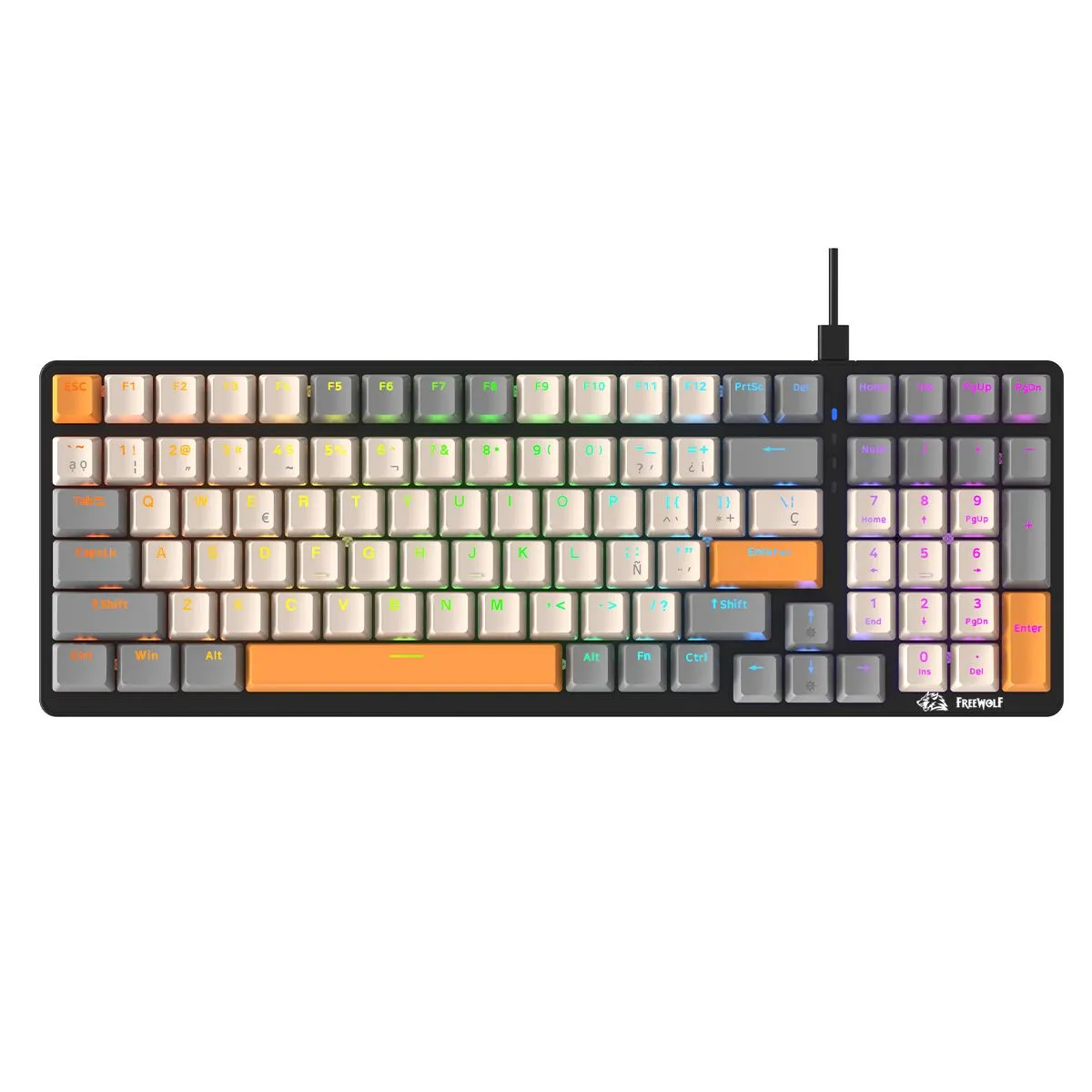 K3 100 Keys RGB Wired Mechanical Gaming Keyboard - Blue Switch