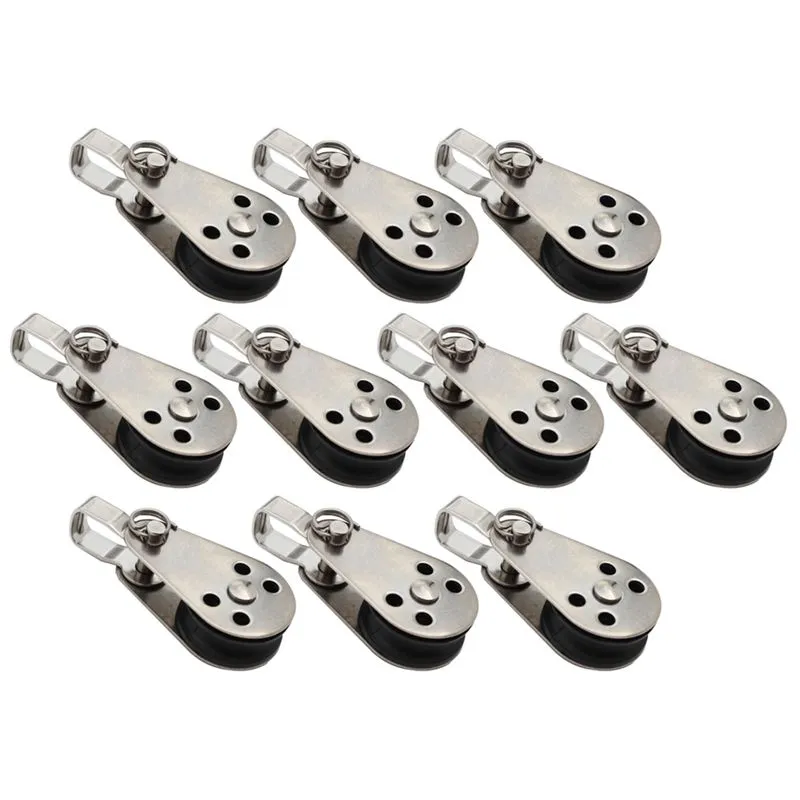 10 Pcs Marine Boat Pulley Blocks Rope Stainless Steel 316 Kayak Kit