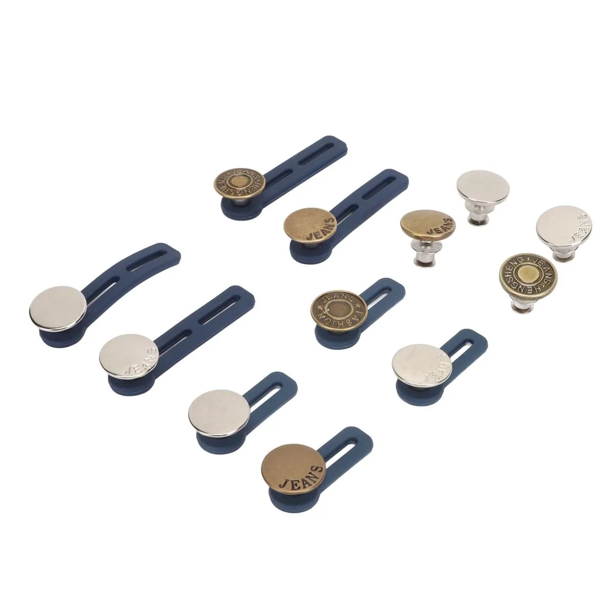 Button Extender Set 12Pcs Alloy Ring for Trousers