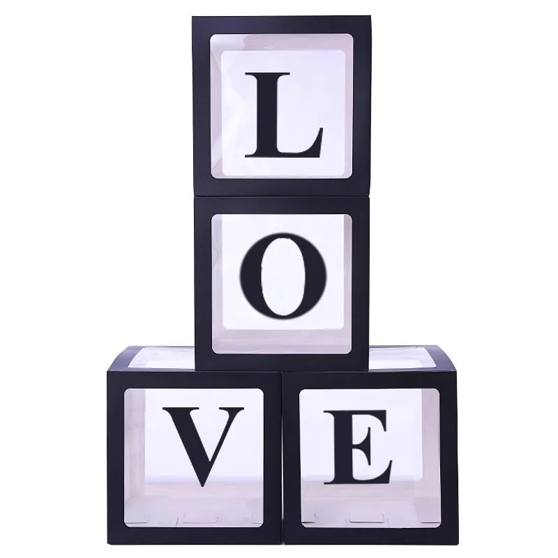 Black Love Letter Decorations Boxes - Baby Showers & Birthday Parties