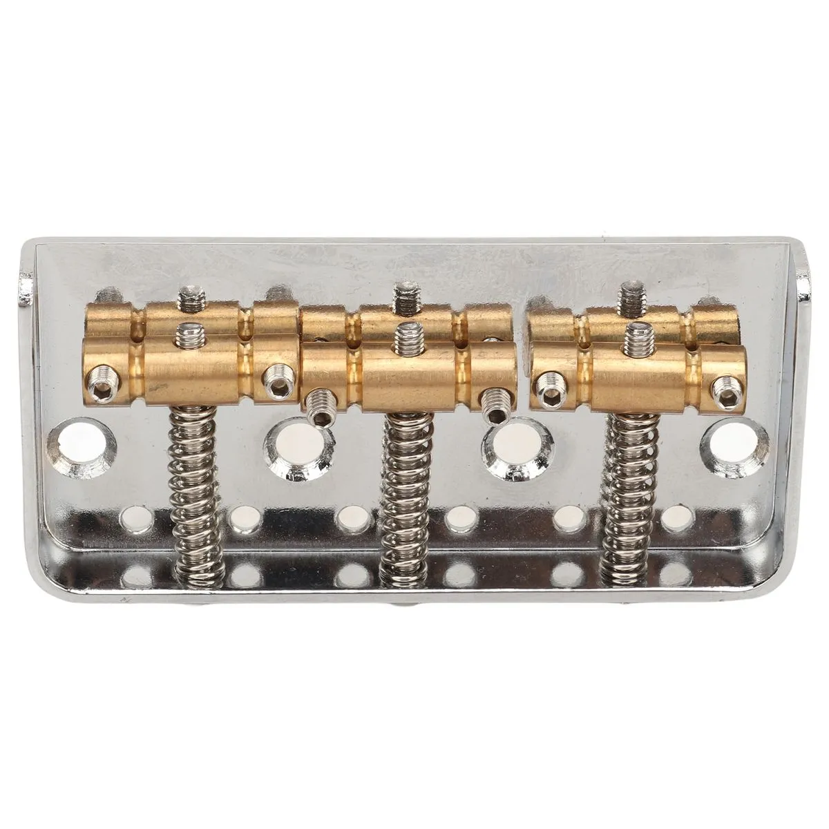 Aluminum Alloy Guitar Bridge for Top Loading String, 3 Brass Saddles