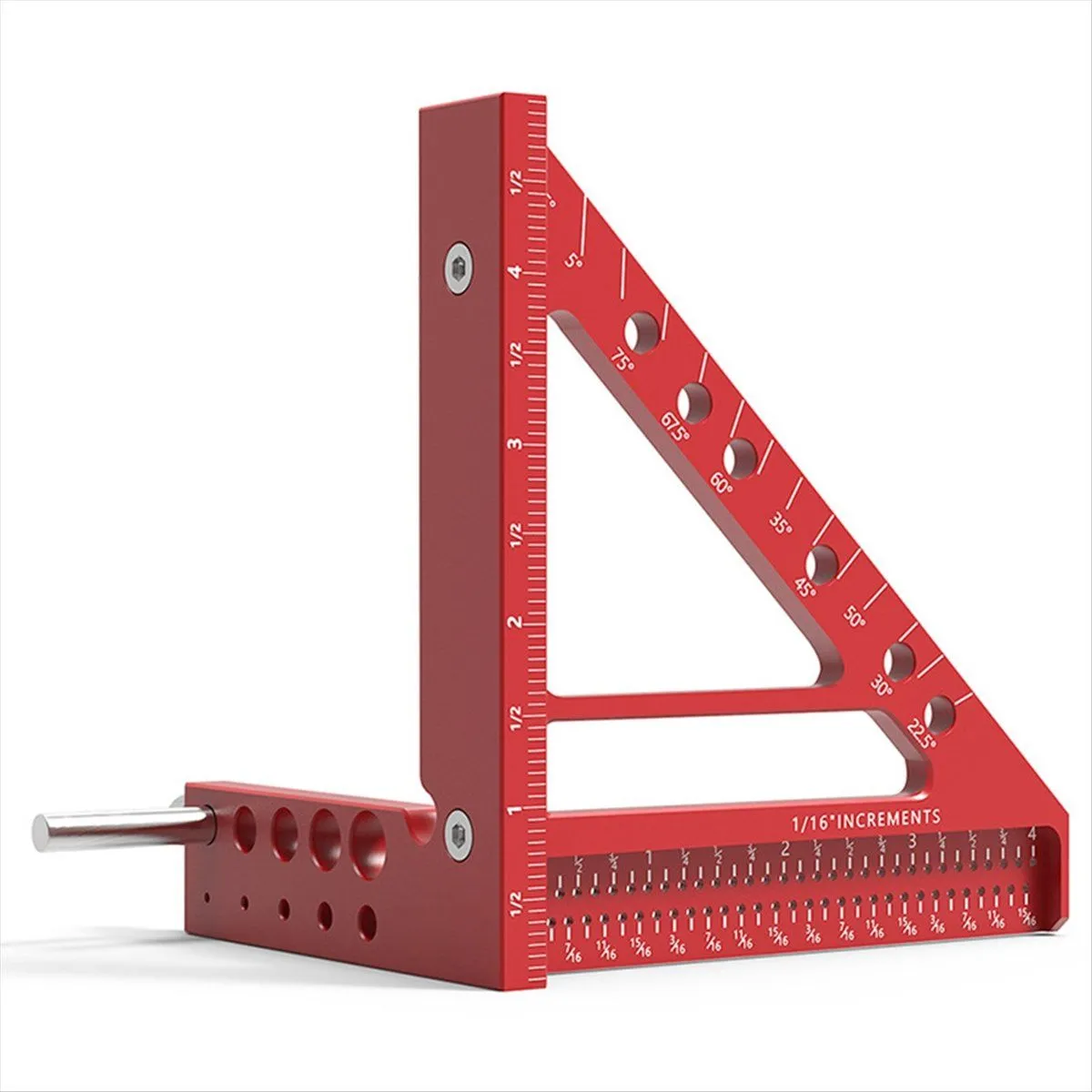 5-Inch Aluminum Alloy Marking Ruler Woodworking Compatible with None