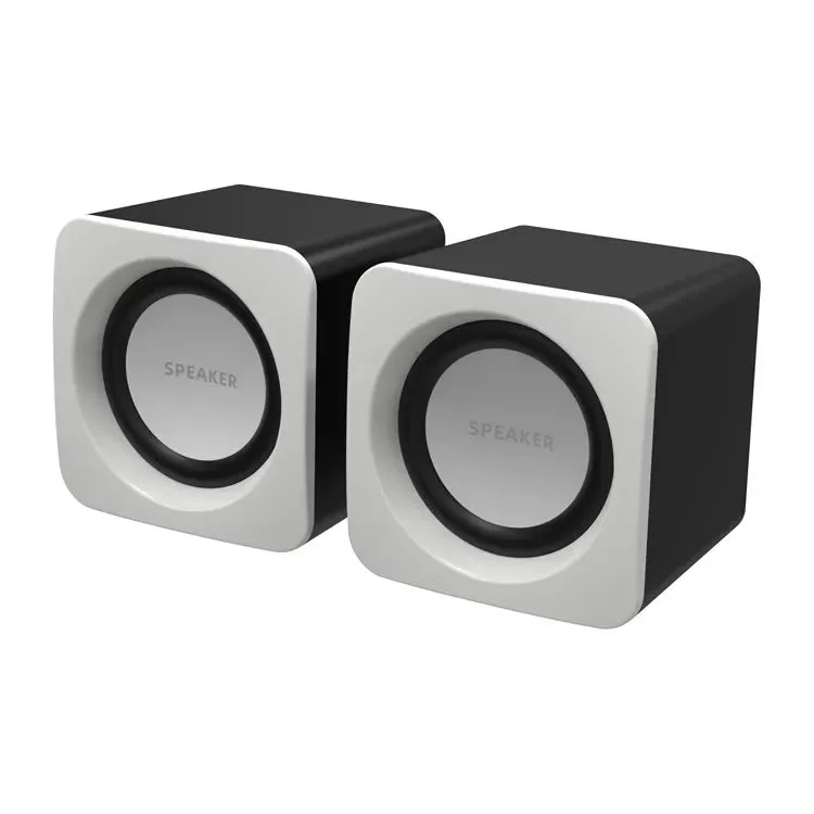 Pair Of USB Wired mini Speakers, Laptop Desktop Speaker B4312 - Grey