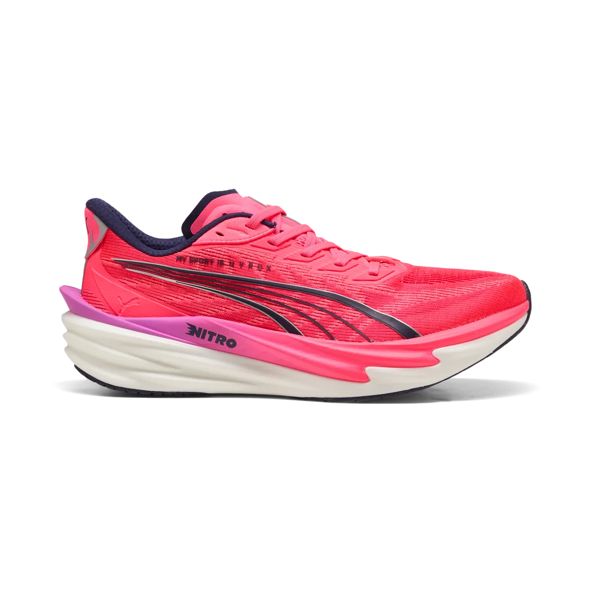 Puma Men's Deviate Nitro 4 Puma X Hyrox - PUMA White/Electric Orchid/Pink
