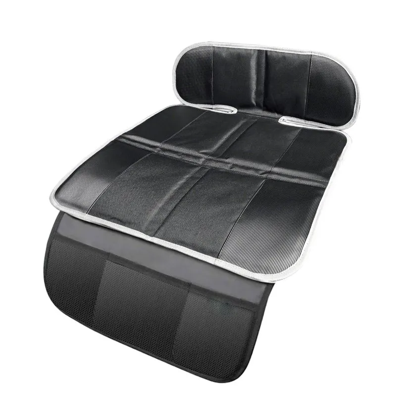 Car Seat Protector for Baby Pet Waterproof Thick Padding Toy Snack Storage - Black