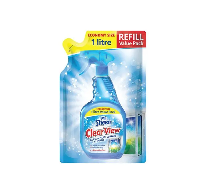 Shield Mr Sheen Glass Cleaner Refill 1L - Streak-Free Window Cleaner