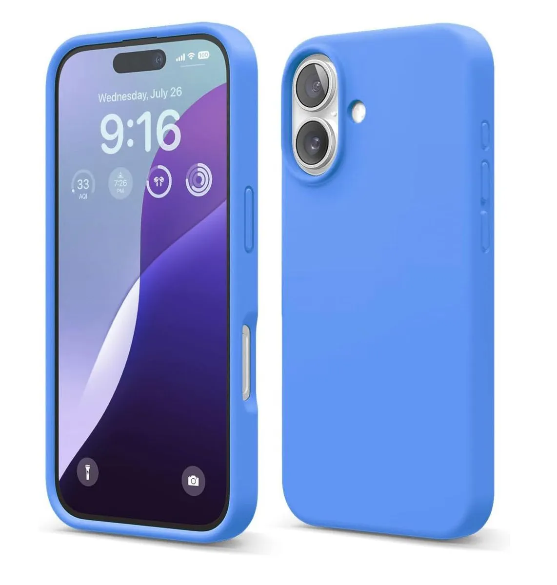 Full Body Protection Silicone Case Compatible For iPhone 16 Plus Blue - BLUE