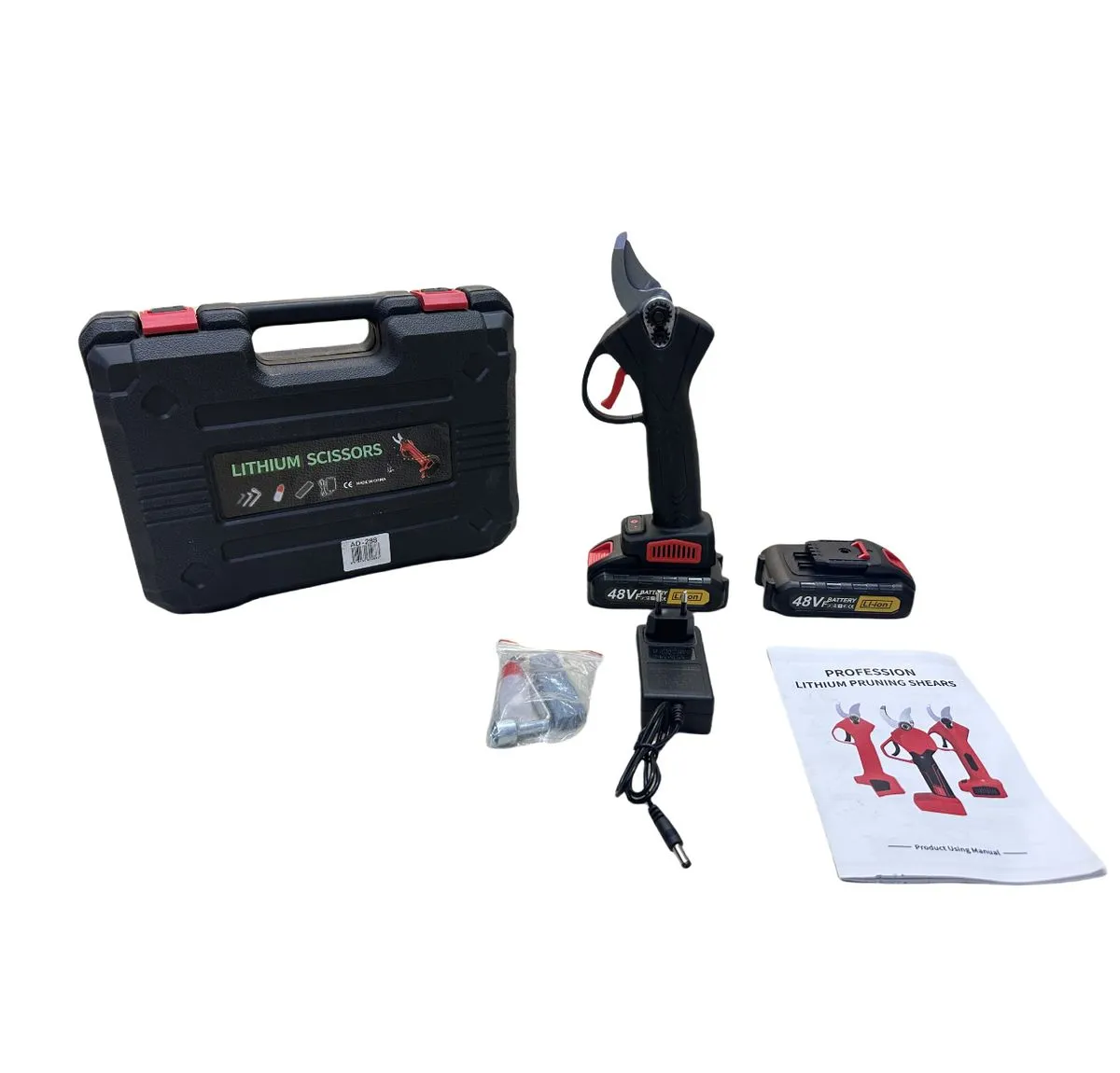 Black Wireless Pruning Shears With Two Batteries