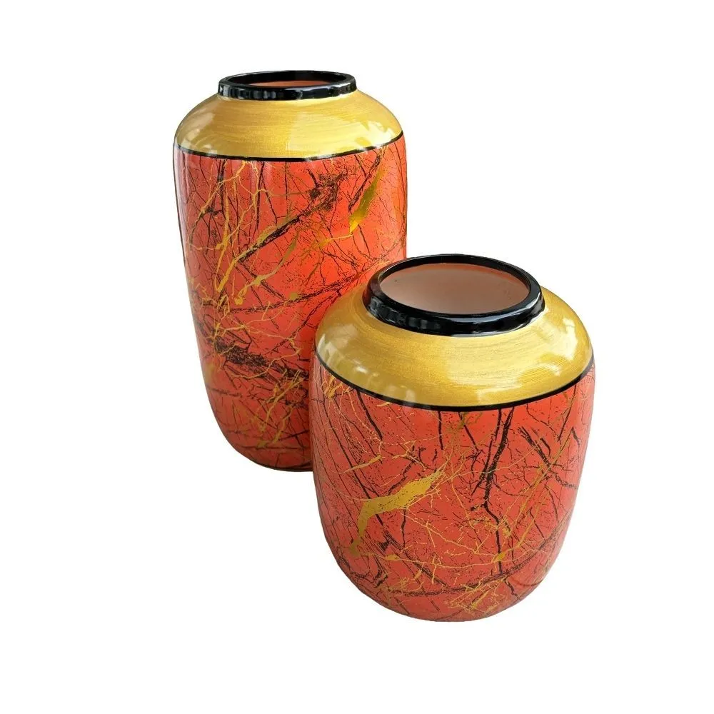 Orange Vase Set of 2