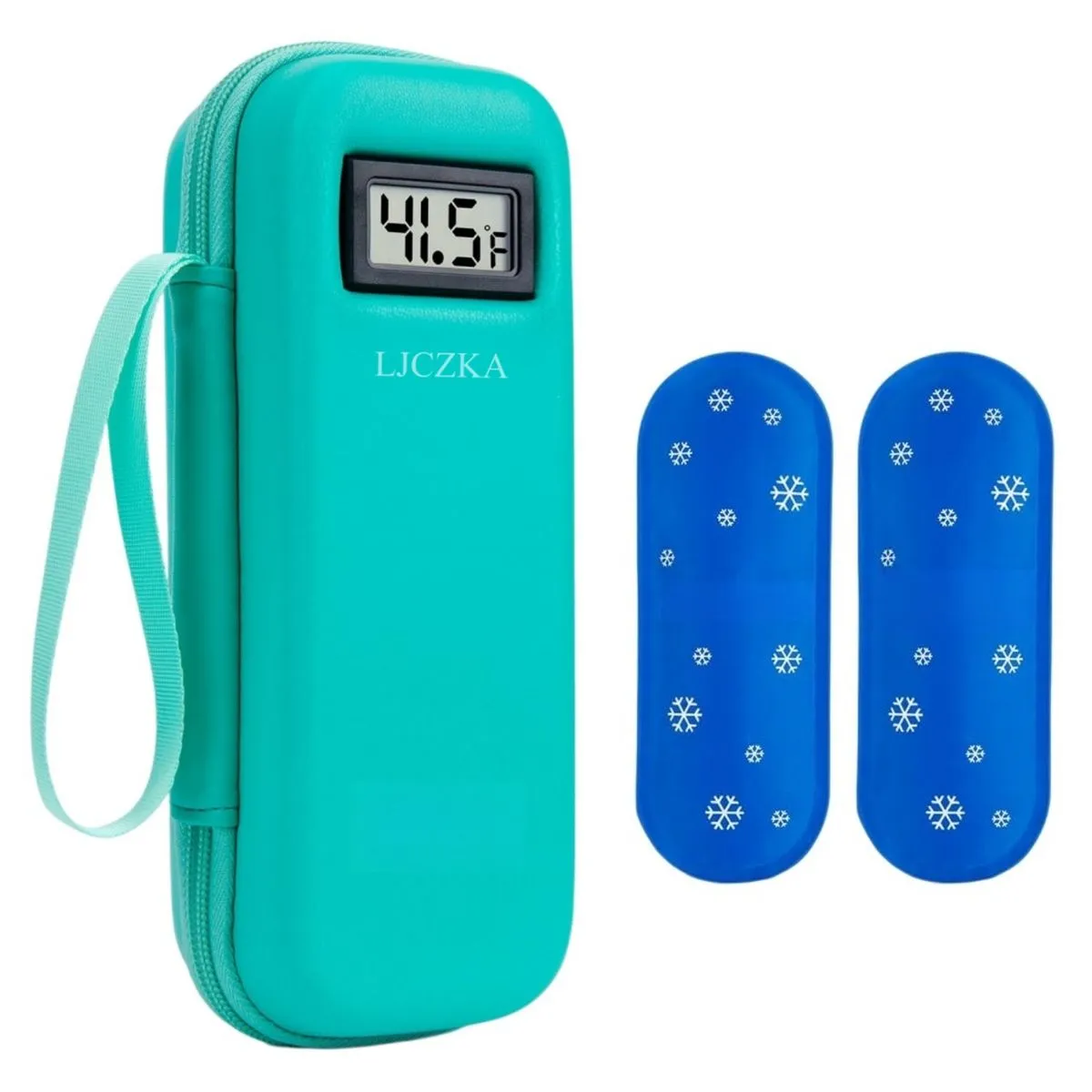 LJCZKA Portable Insulin Cooler Case with Temperature Display & 2 Ice Packs