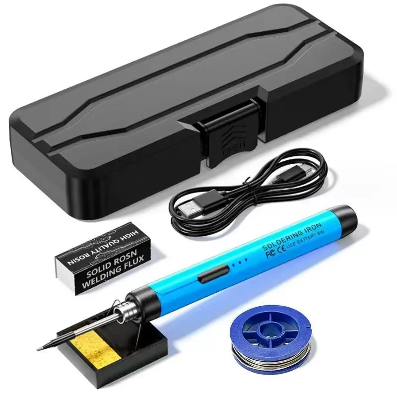 USB portable charging 5V8W wireless soldering iron - Blue