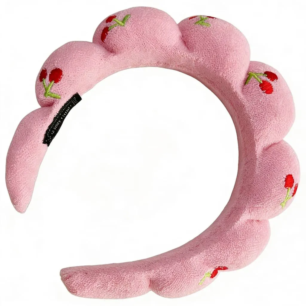 Spa Headband for Women, Makeup Headband Sponge Skincare Headband Soft - Pink