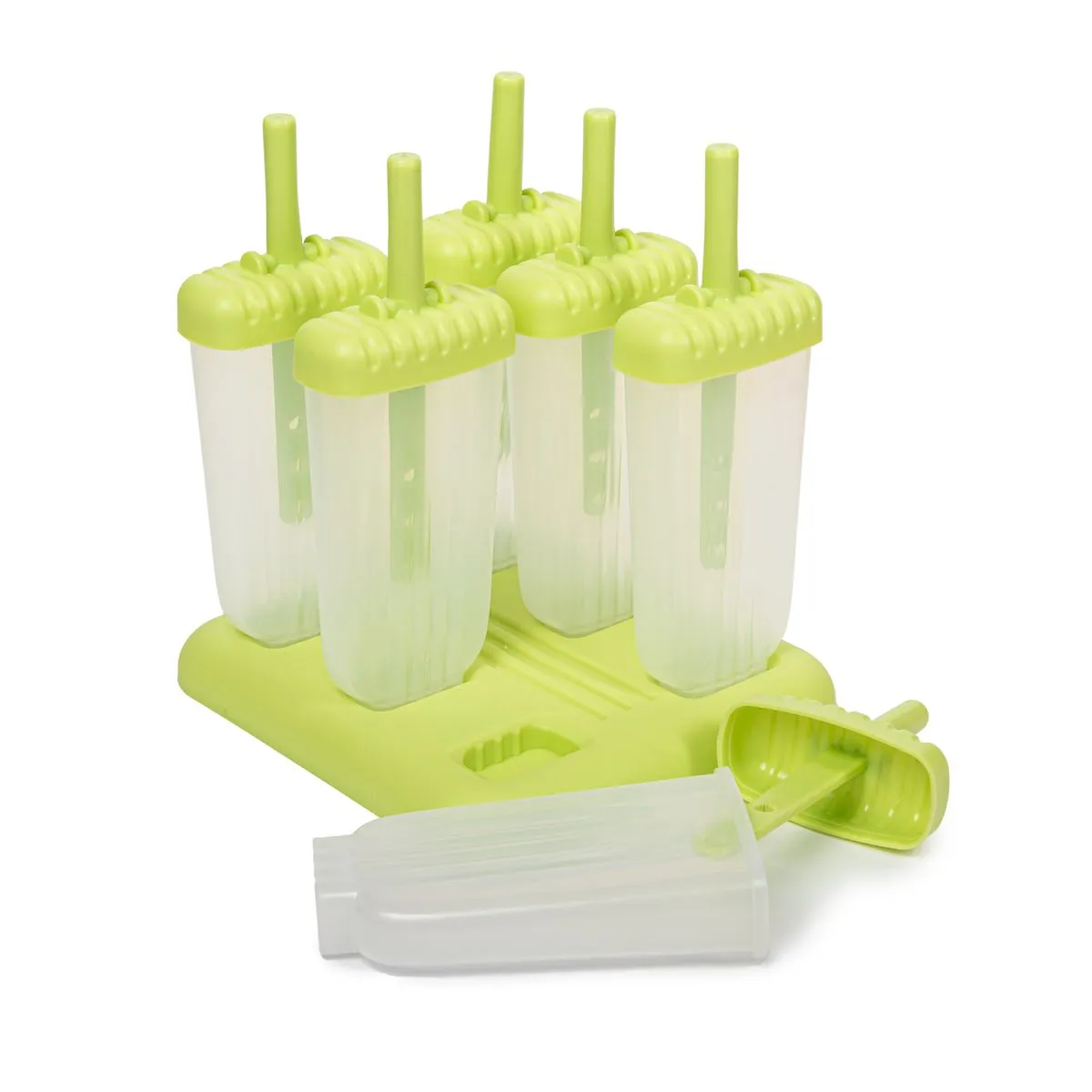 Ice Lolly / Cream Mould On A Tray - Set of 6 - Green