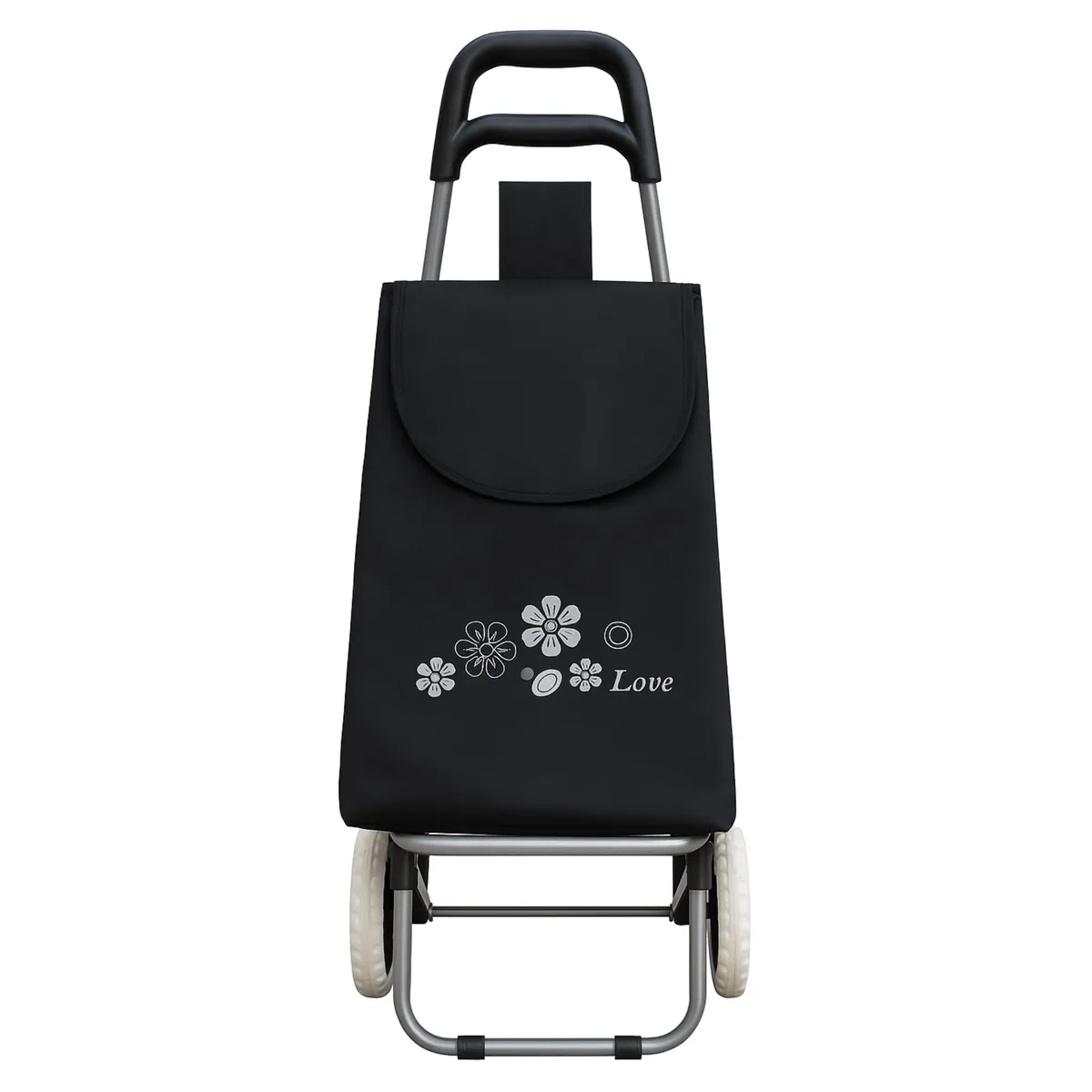 Touching Moment Cute Collapsible Folding Bag - Black
