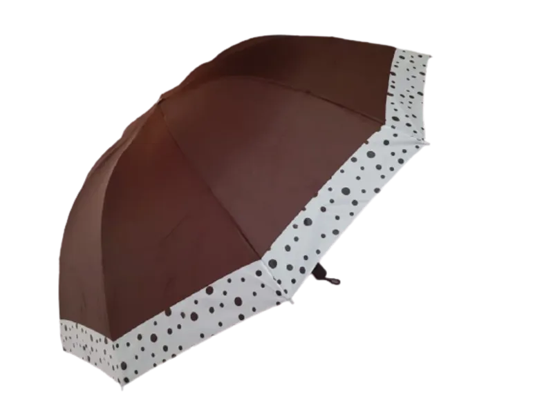 Travel Umbrella Windproof UV Compact Folding Umbrellas - Brown