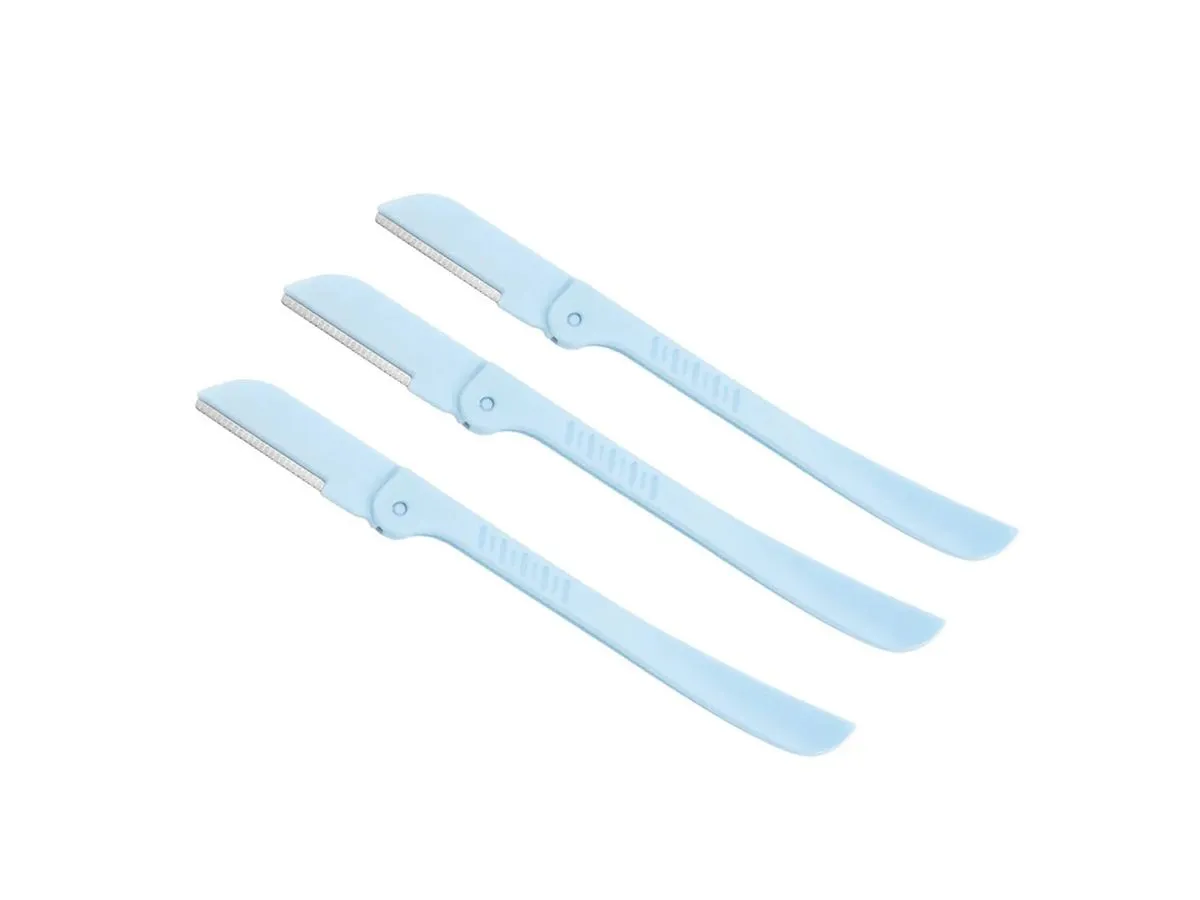 3 Folding Eyebrow Razor Set - Blue