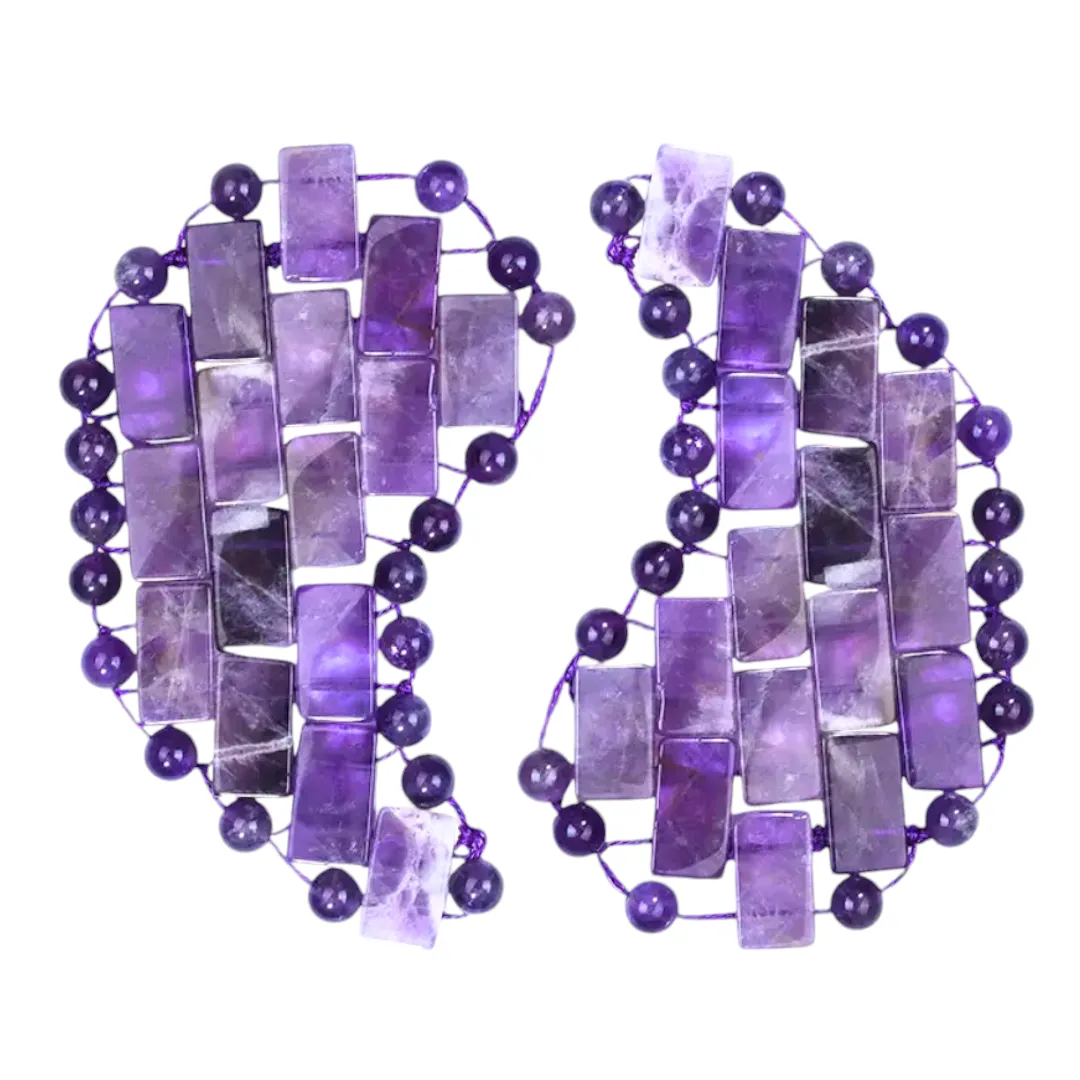 Natural Quartz Crystal Stone Under Eye Mask - Amethyst