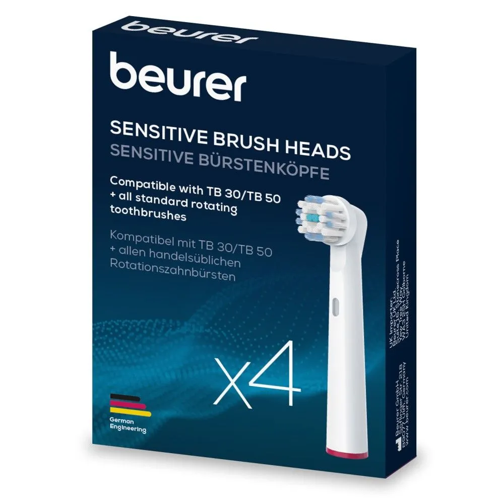 Beurer Toothbrush Heads: TB, Oral B & Rotating Toothbrush Compatible SENS x 4