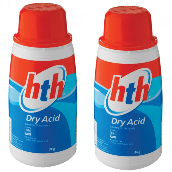 HTH Dry Acid Lowers pH in Swimming Pools (2 bottles x 3kg)