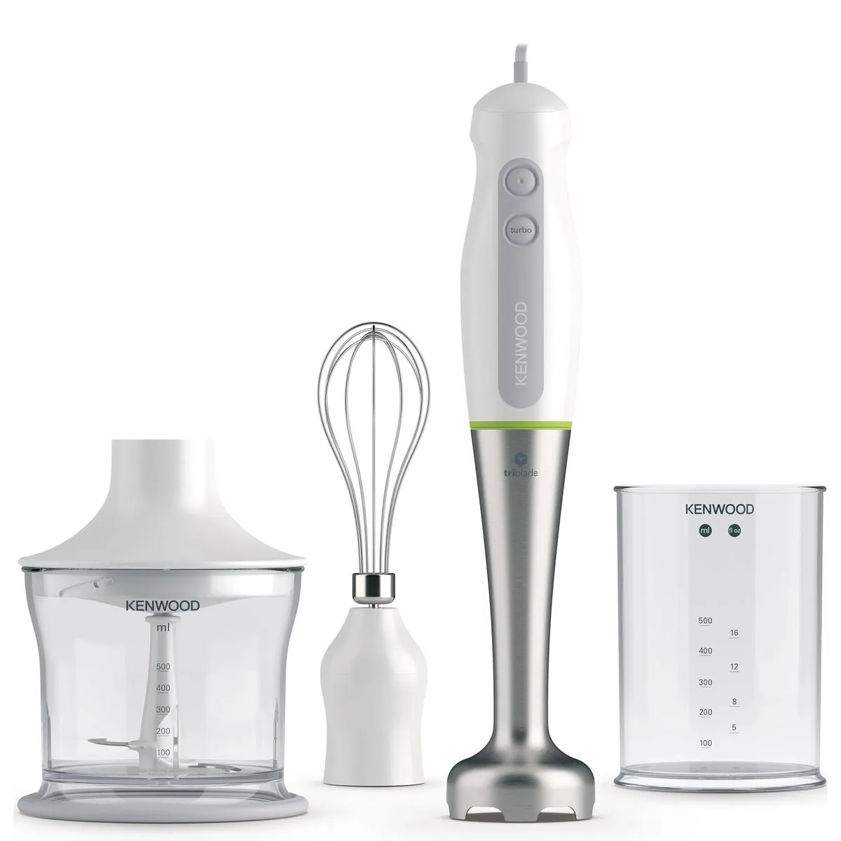 Kenwood - Triblade Hand Blender with Chopper & Beaker - HDP109WG