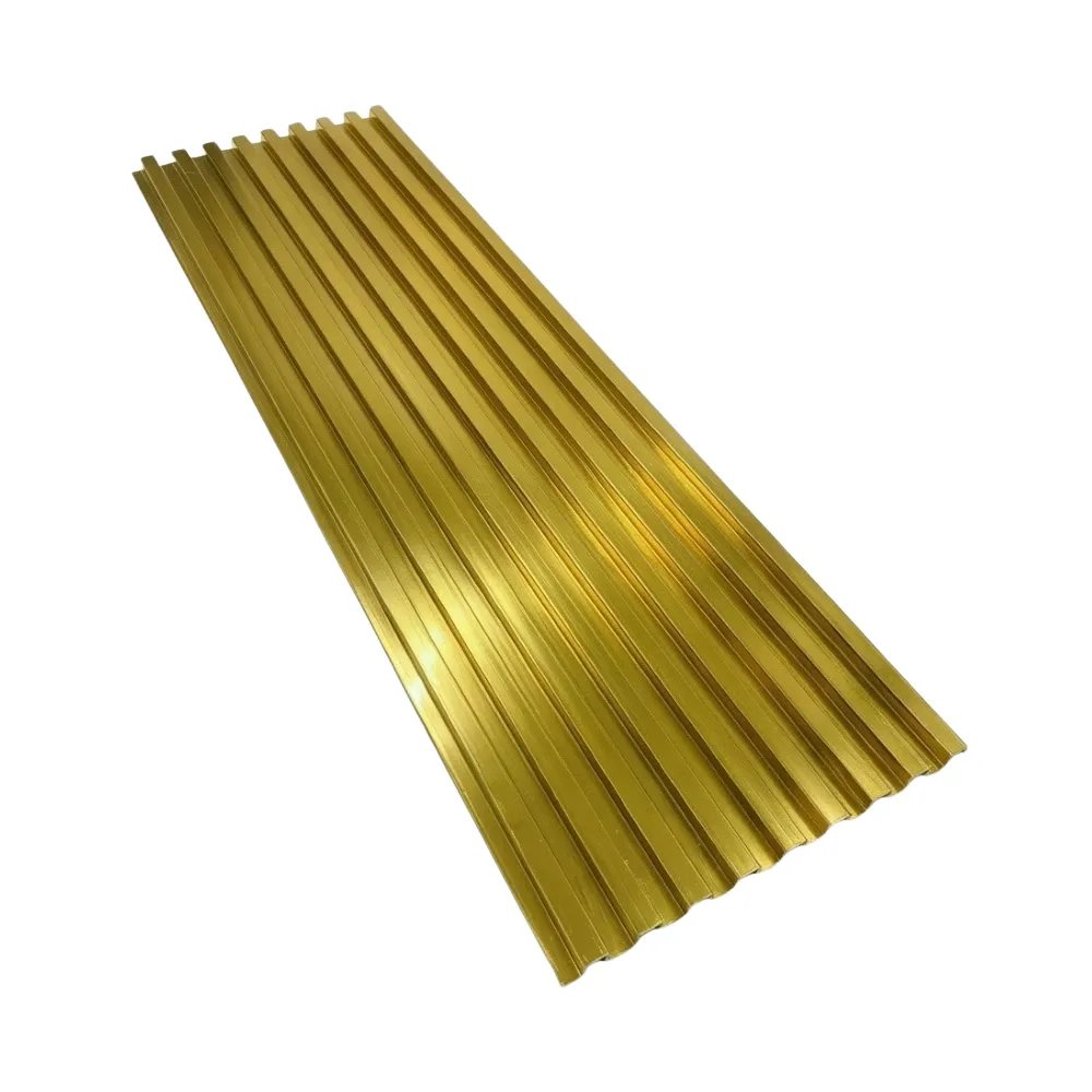 Premium WPC Fluted Wall Panels-3D Architectural Louvers - Brushed Gold