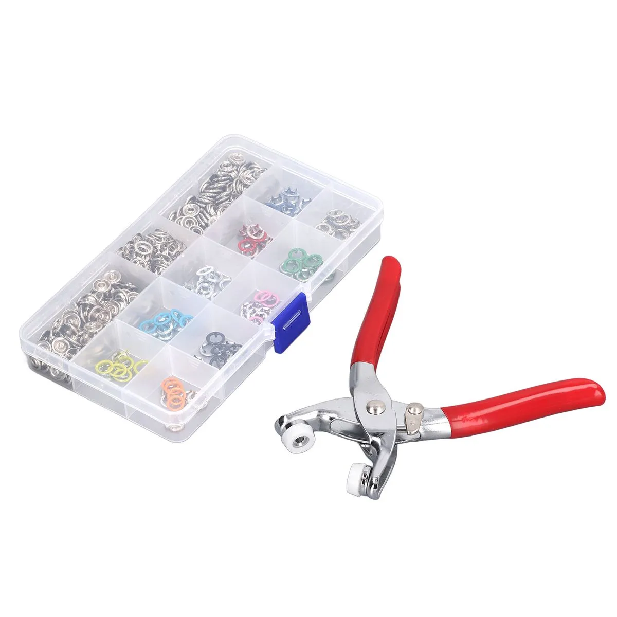 5 Prong Snap Button Kit with Pliers for DIY Clothing Craft 10 Colors