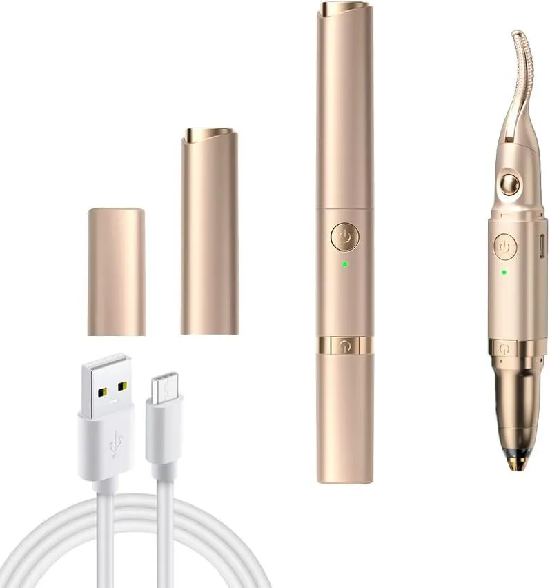 2-in-1 Heated Electric Eyelash Curler with Eyebrow Trimmer USB Fast Charge