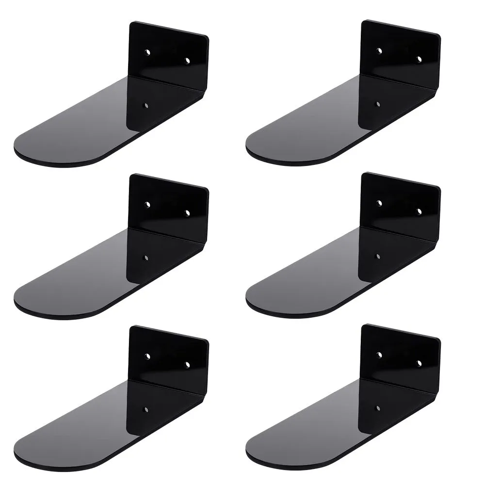 6 Pack Floating Shoe Shelves Black for Display Shoe&Sneaker