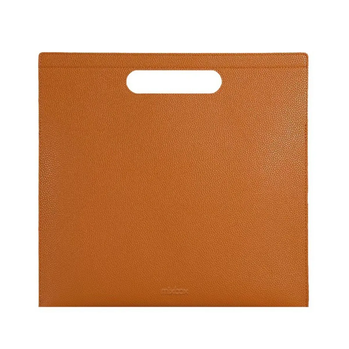 Mix Box Soft PU Leather A4 Document Handheld Bag - Brown