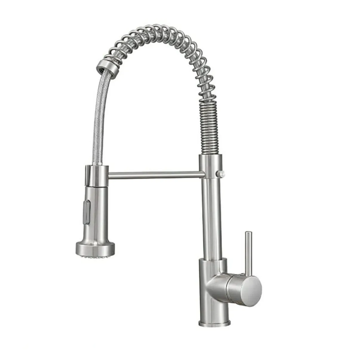 High Quality 2000g weight Spring Kitchen Sink Tap Mixer With Hose - Brushed Silver