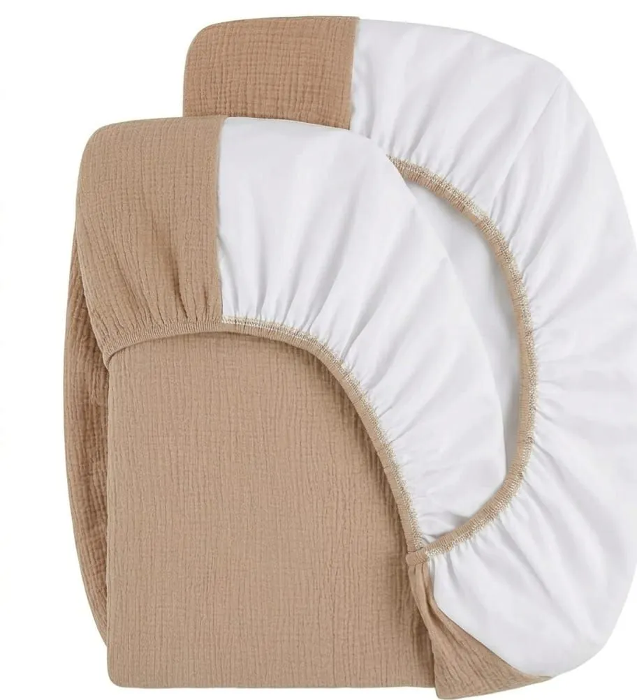 Muslin Waterproof Cot/Toddler bed Fitted Sheet