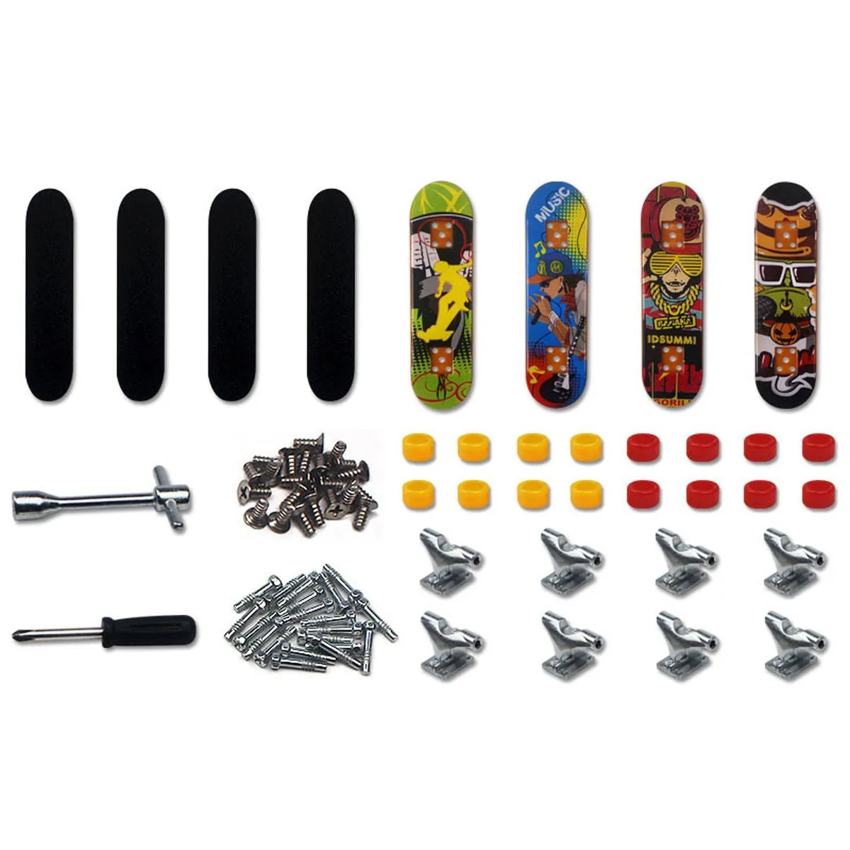 4 Pack Fingerboard Mini Finger Skateboards Set