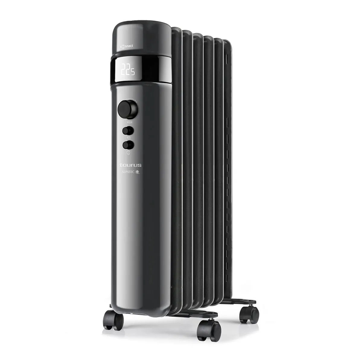 Taurus Heater 7 Fin Oil Filled Steel Black Wifi Enabled 3Heat Settings